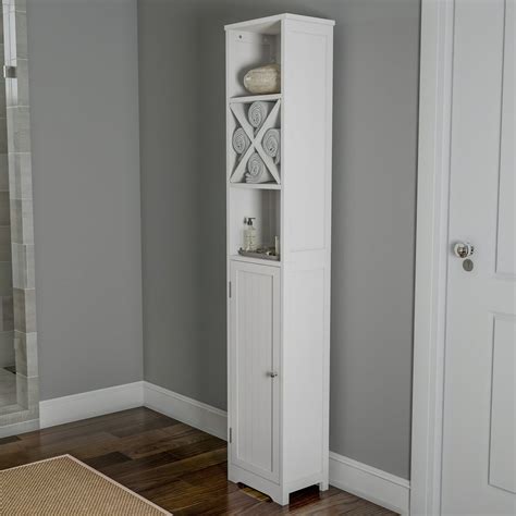 narrow freestanding linen cabinet